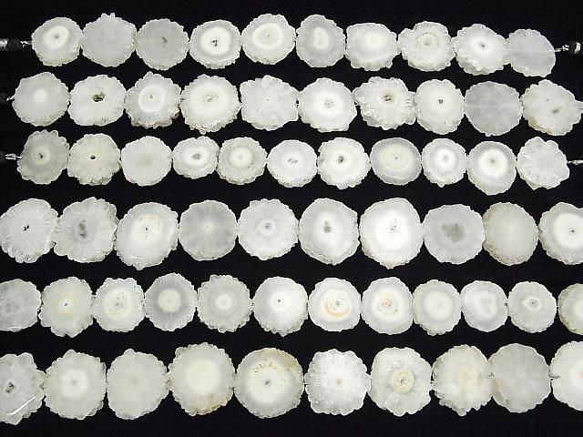 [Video] Indian Solar Quartz (Stalactite) Slice Nugget [Large Size] Half or 1-strand beads (approx. 8 inches/20 cm)
