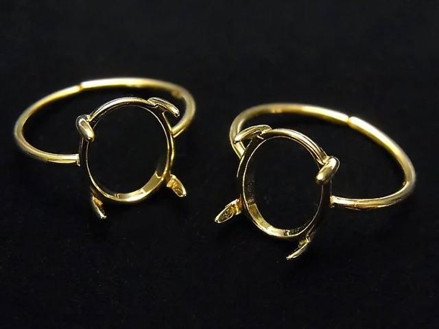 [Video] Silver925 Ring Frame (Prong Setting) Oval 10x8mm 18KGP Free Size 1pc