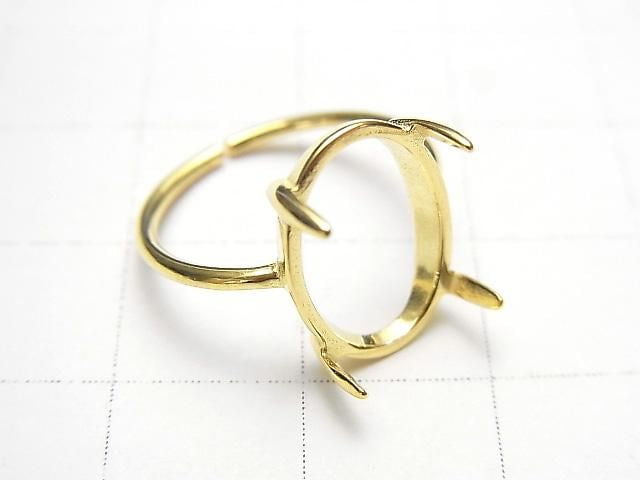 [Video] Silver925 Ring Frame (Prong Setting) Oval 14x10mm 18KGP Free Size 1pc