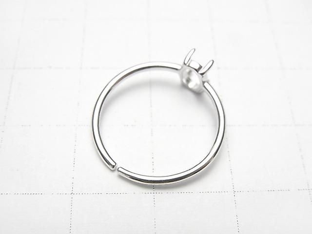 [Video] Silver925 Ring Frame (Prong Setting) Oval 6x4mm Rhodium Plated One Size Fits All 1pc