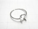 [Video] Silver925 Ring Frame (Prong Setting) Oval 8x6mm Rhodium Plated Free Size 1pc