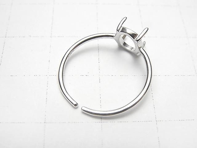 [Video] Silver925 Ring Frame (Prong Setting) Oval 8x6mm Rhodium Plated One Size Fits All 1pc