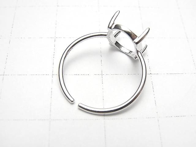 [Video] Silver925 Ring Frame (Prong Setting) Oval 10x8mm Rhodium Plated One Size Fits All 1pc
