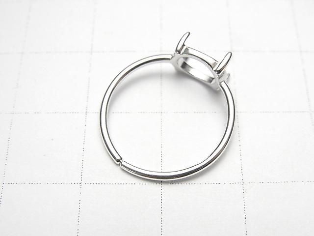 [Video] Silver925 Ring Frame (Prong Setting) Horizontal Oval 8x6mm Rhodium Plated One Size Fits All 1pc