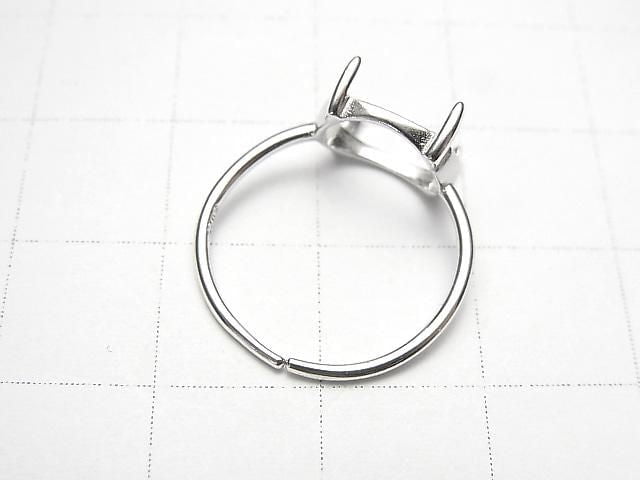 [Video] Silver925 Ring Frame (Prong Setting) Horizontal Oval 10x8mm Rhodium Plated One Size Fits All 1pc