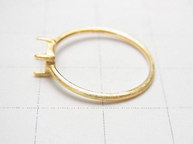 [Video] Silver925 Ring Frame (Prong Setting) Sideways Oval 6x4mm Hairline 18KGP 1pc