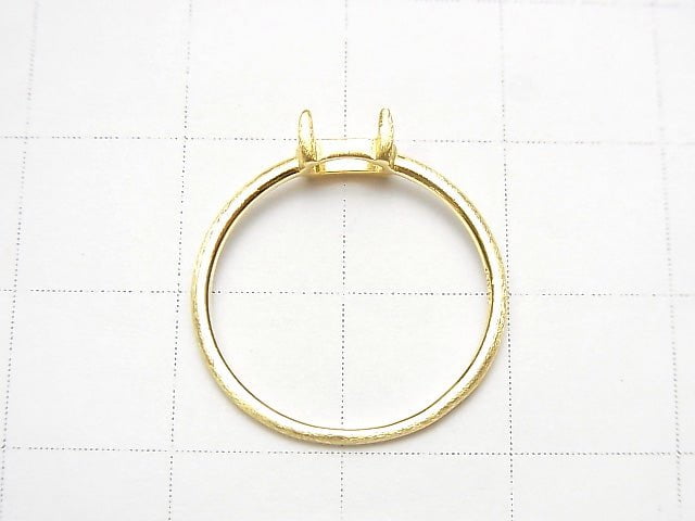 [Video]Silver925 Ring Flame (Prong Setting) Horizontal Oval 6x4mm Hairline 18KGP 1pc