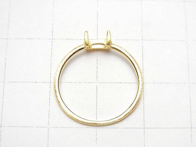 [Video]Silver925 Ring Flame (Prong Setting) Horizontal Oval 6x4mm Hairline 18KGP 1pc