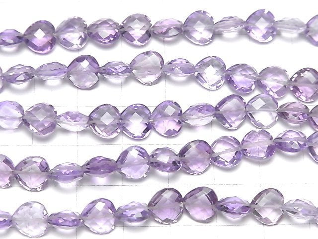 [Video] High Quality Amethyst AAA Vertical Hole Heart cut 8x8mm half or 1strand beads (aprx.6inch / 16cm)