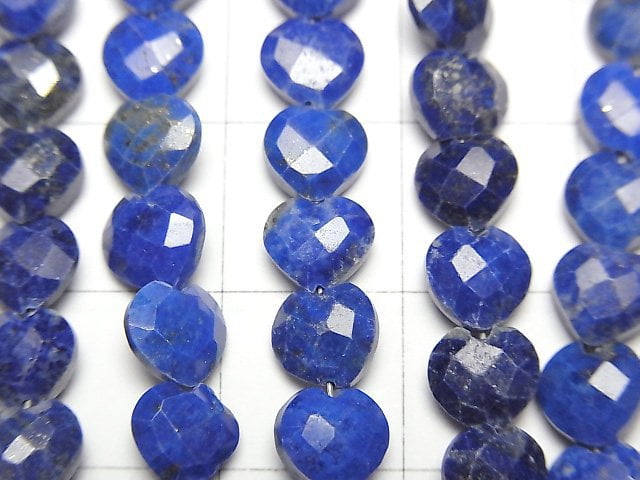 [Video] Lapislazuli AA++ Vertical Hole Heart cut 6x6mm half or 1strand beads (aprx.6inch/16cm)