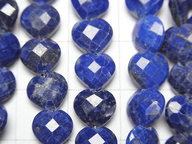 [Video] Lapislazuli AA++ Vertical Hole Heart cut 8x8mm half or 1strand beads (aprx.6inch/16cm)