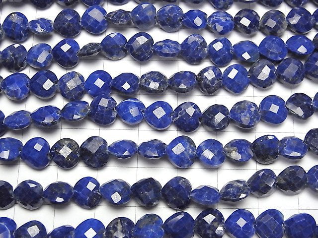 [Video] Lapislazuli AA++ Vertical Hole Heart cut 8x8mm half or 1strand beads (aprx.6inch/16cm)