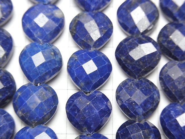 [Video] Lapislazuli AA++ Vertical Hole Heart cut 10x10mm half or 1strand beads (aprx.6inch/16cm)