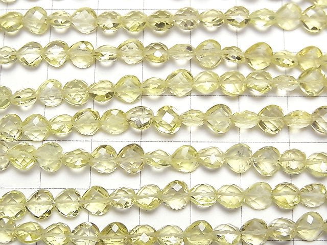 [Video] High Quality Lemon Quartz AAA Vertical Hole Heart cut 6x6mm half or 1strand beads (aprx.6inch / 16cm)