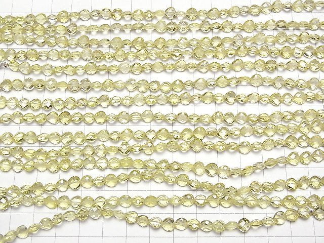 [Video] High Quality Lemon Quartz AAA Vertical Hole Heart cut 6x6mm half or 1strand beads (aprx.6inch / 16cm)