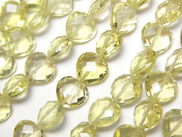 [Video]High Quality Lemon Quartz AAA Vertical Hole Heart cut 8x8mm half or 1strand beads (aprx.6inch/16cm)