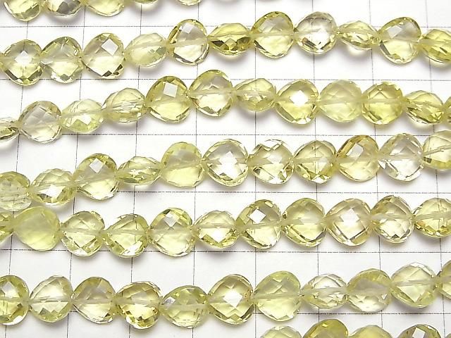 [Video]High Quality Lemon Quartz AAA Vertical Hole Heart cut 8x8mm half or 1strand beads (aprx.6inch/16cm)