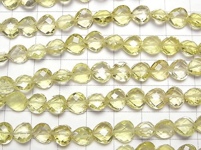 [Video] High Quality Lemon Quartz AAA Vertical Hole Heart cut 8x8mm half or 1strand beads (aprx.6inch / 16cm)