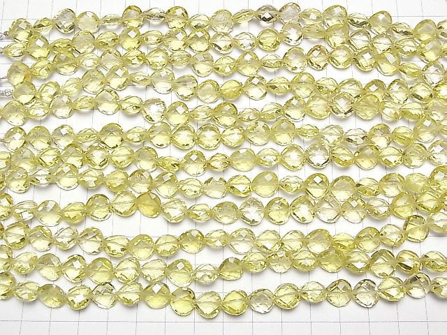 [Video]High Quality Lemon Quartz AAA Vertical Hole Heart cut 10x10mm half or 1strand beads (aprx.6inch/16cm)