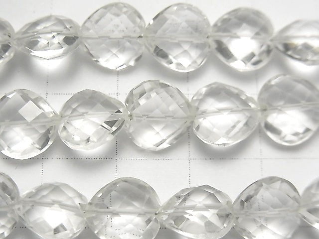 [Video] Crystal AAA- Vertical Hole Heart cut 10x10mm half or 1strand beads (aprx.6inch / 16cm)