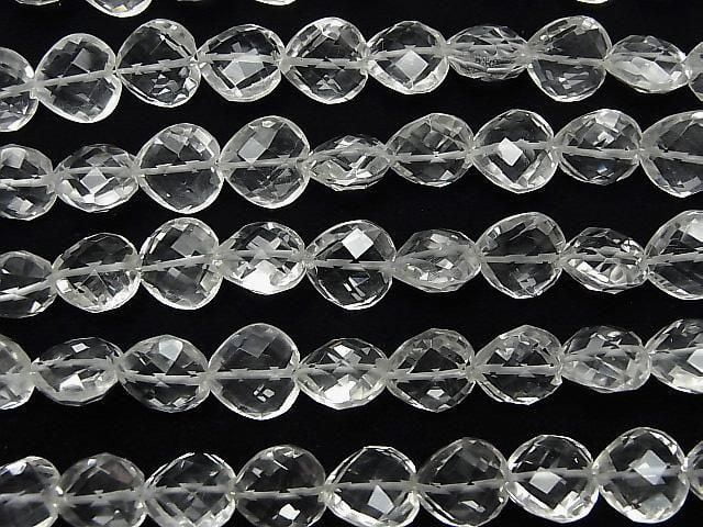 [Video] Crystal AAA - Vertical Hole Heart Cut 10x10mm half or 1-strand beads (approx. 6 inches/16 cm)