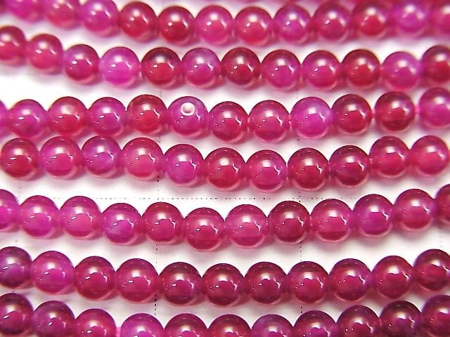 [Video] Synthetic Star Ruby AAA Round 3mm 1-strand beads (approx. 15 inches/37 cm)