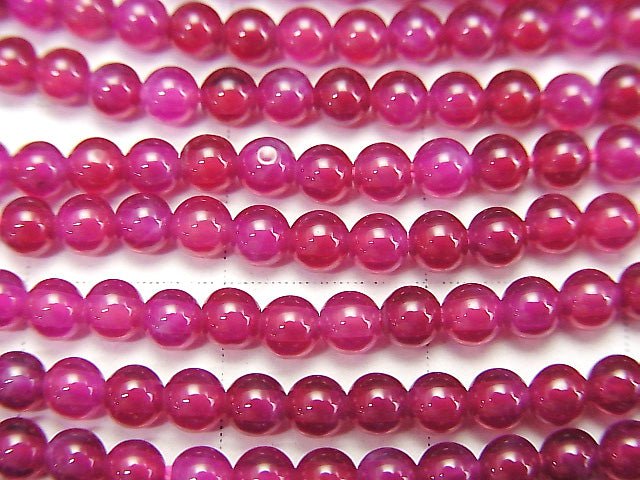 [Video] Lab created Star Ruby AAA Round 3mm 1strand beads (aprx.15inch / 37cm)