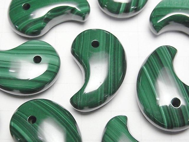 [Video]Malachite AAA- Comma Shaped Bead 30x20mm 1pc