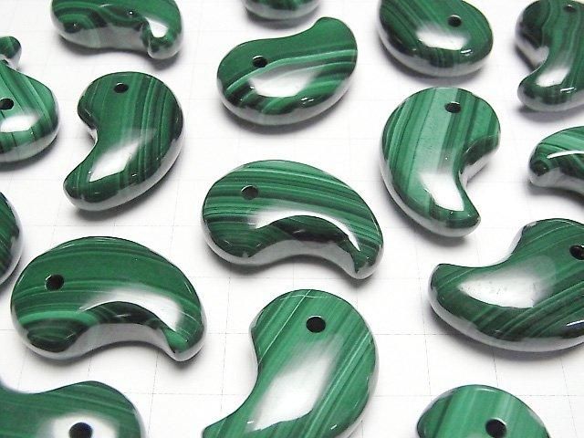 [Video]Malachite AAA- Comma Shaped Bead 30x20mm 1pc
