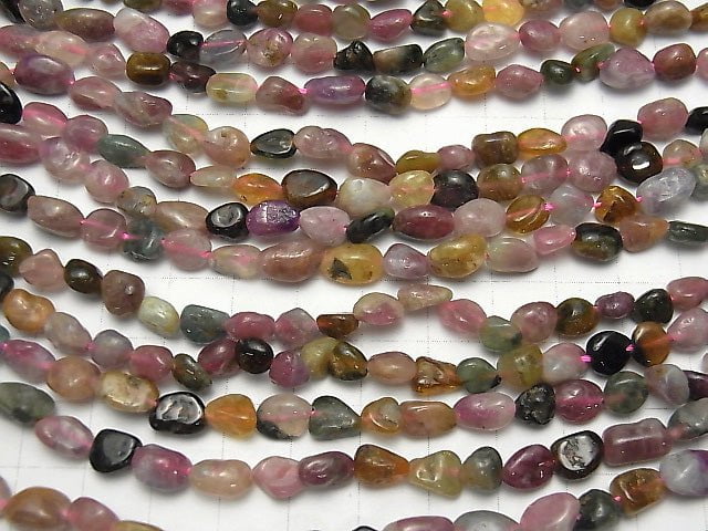 [Video] Multicolor Tourmaline AA Nugget 1strand beads (aprx.15inch / 38cm)