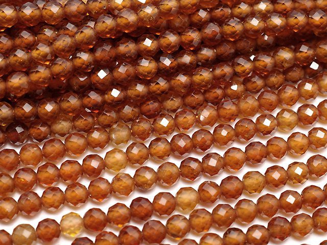 Faceted Round, Garnet Gemstone Beads