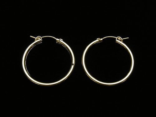 14KGF G Pierced Hoop [13mm][15mm][19mm][22mm][29mm][50mm] 1pair