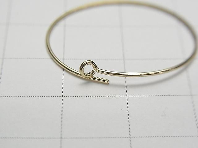 14KGF Flat Hoop Earrings [15mm][20mm][25mm][30mm][45mm] 1 pair