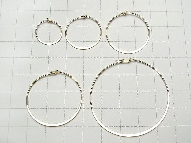 Boucles d'oreilles créoles plates en or laminé 14K [15mm][20mm][25mm][30mm][45mm] 1 paire