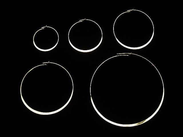 Boucles d'oreilles créoles plates en or laminé 14K [15mm][20mm][25mm][30mm][45mm] 1 paire