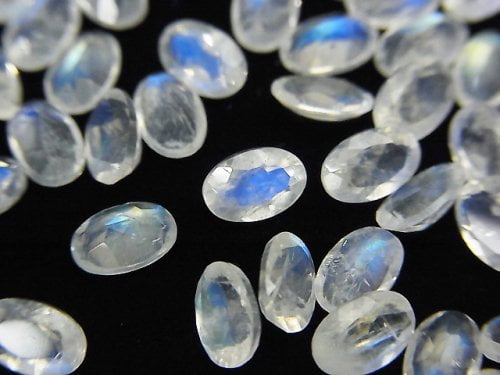 Oval, Rainbow Moonstone, Undrilled (No Hole) Gemstone Beads