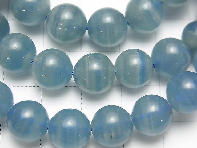 [Video] Natural Blue Calcite AA++ Round 10mm 1strand (Bracelet)