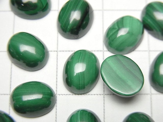 [Video]Malachite AAA Oval Cabochon 10x8mm 3pcs