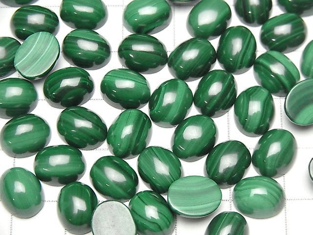 [Video]Malachite AAA Oval Cabochon 10x8mm 3pcs