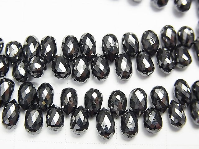 [Video] Black Diamond AAA Drop Faceted Briolette 3pcs