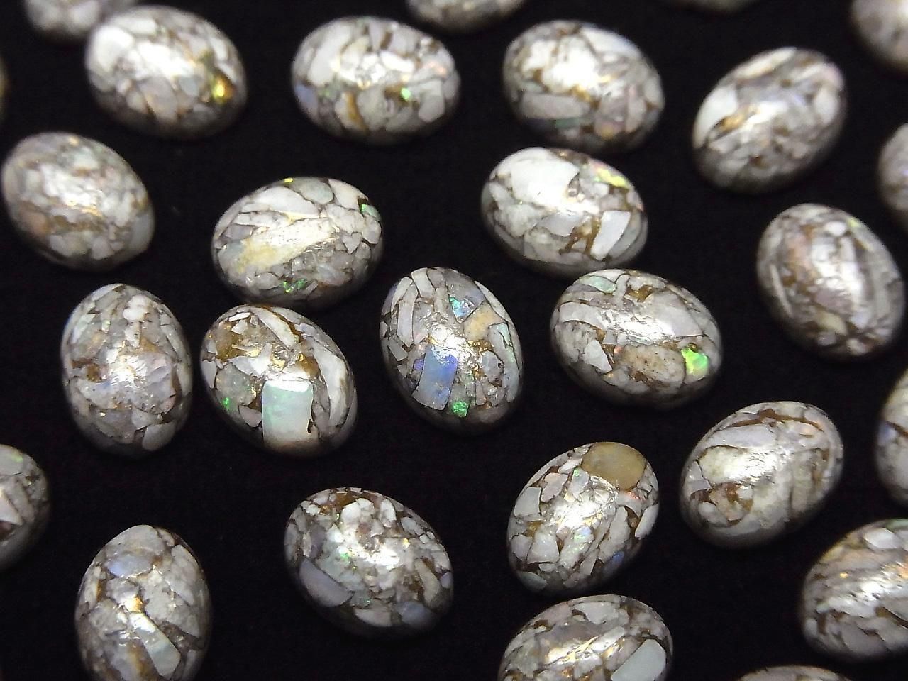 Opale Cuivre AAA Ovale Cabochon 8x6mm 5pcs