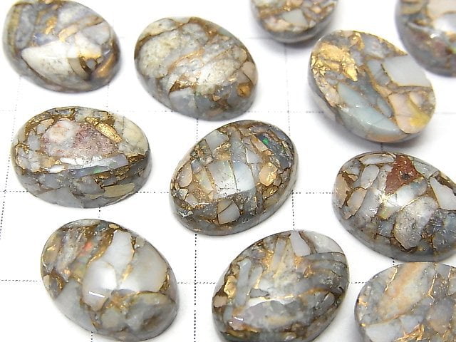 [Video] Copper Opal AAA Oval Cabochon 14x10mm 2pcs