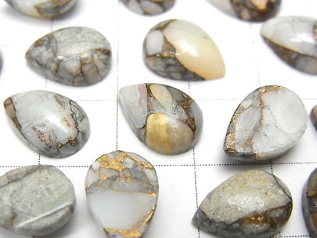 [Video] Copper Opal AAA Pear shape Cabochon 12x8mm 3pcs