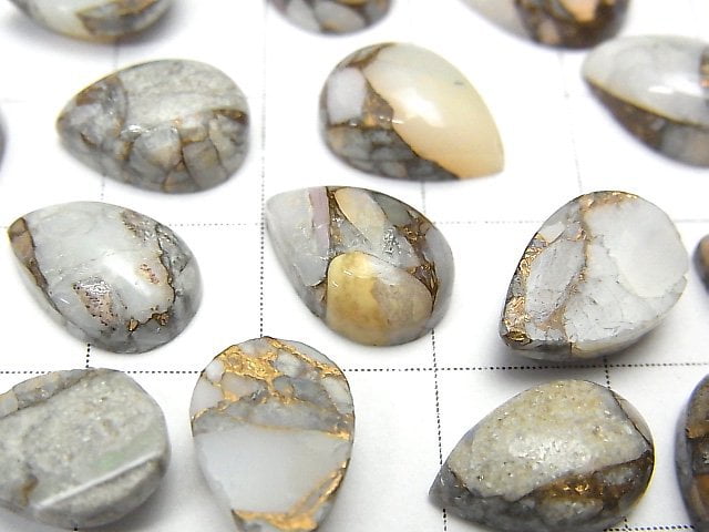 [Video] Copper Opal AAA Pear shape Cabochon 12x8mm 3pcs