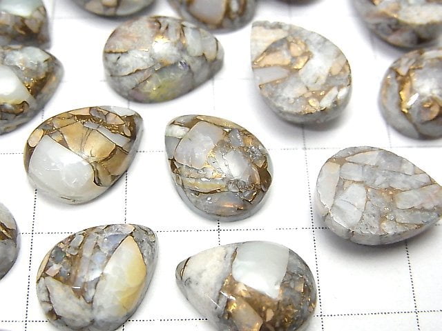 [Video] Copper Opal AAA Pear shape Cabochon 14x10mm 3pcs