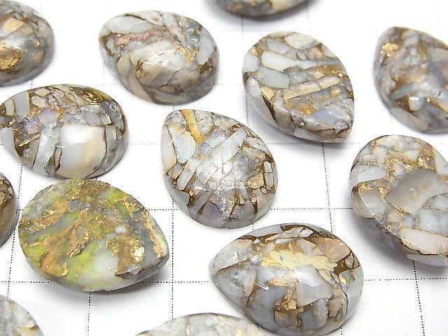 [Video]Copper Opal AAA Pear shape Cabochon 18x13mm 2pcs