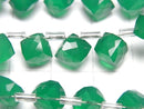 [Video] High Quality Green Onyx AAA Dice Shape 1strand beads (aprx.7inch / 18cm)