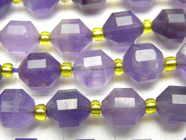 [Video] Amethyst AA+ Double Point Faceted Tube 8x7mm 1strand beads (aprx.15inch / 36cm)