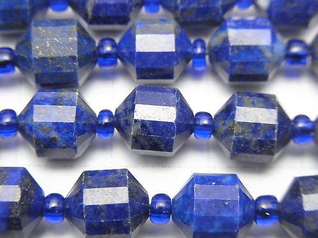 [Video] Lapis lazuli AA+ Double Point Faceted Tube 8x7mm 1strand beads (aprx.15inch / 36cm)