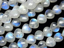 [Video] Rainbow Moonstone AA++ Vertical Hole Heart 6x6mm half or 1-strand beads (approx. 6 inches/16 cm)